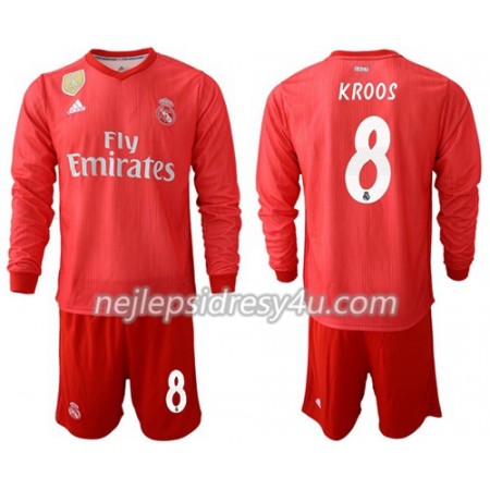 Fotbalový Dres Real Madrid Kroos 8 Dětské Alternativní 2018/19 Dlouhý Rukáv